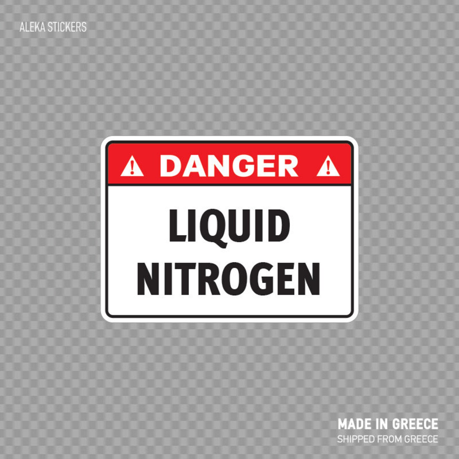 Decal Sticker Danger Liquid Nitrogen Chemical sign clear Etsy