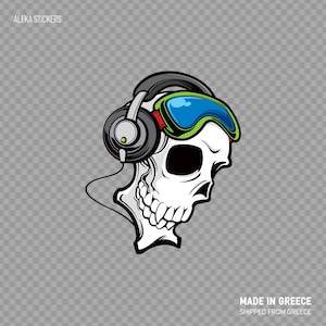 Sticker Sticker Dj schedel Music Smile geluid ZE496