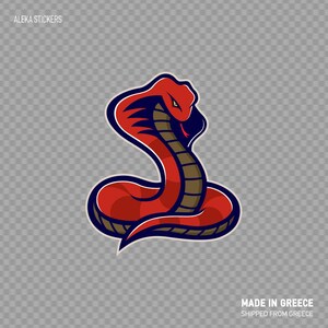 Sticker Sticker rood Cobra decoratieve exotische reptiel beet schadelijke W9X48