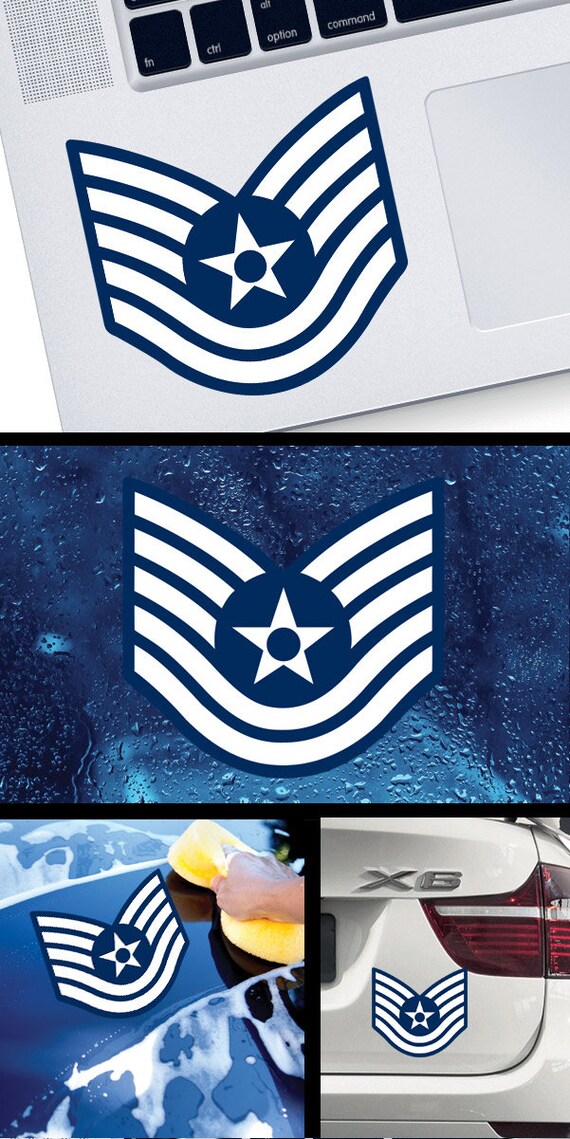 Air Force Rank E-5 Staff Sergeant Sticker - 50+ Color Options