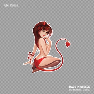 Decalcomania Adesivo Sexy Devil Girl Strip club donna di alta qualità inferno bellezza Nudo erotico Cartone animato W7944