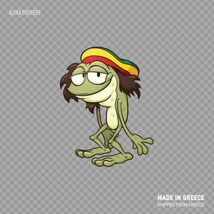 Calcomanía Pegatina Reggae Jamaican Frog Music Funny Smile XR353
