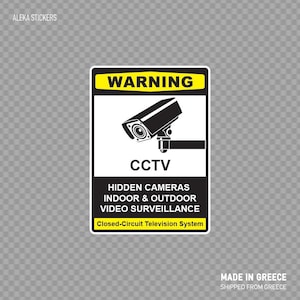 Decal Sticker Cctv Telecamere nascoste telecamere all'aperto-interno videosorveglianza segnale di sicurezza all'aperto-indoor use X4X27