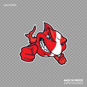 Autocollant autocollant dessin animé drapeau de plongée requin plongée plongeur apnée sourire ZZ783