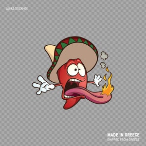 Sticker Sticker Mexicaanse Red Hot Chili Pepper chef-kok professioneel heerlijk eten pittig Restaurant fastfood decoratie weerbestendig X2784