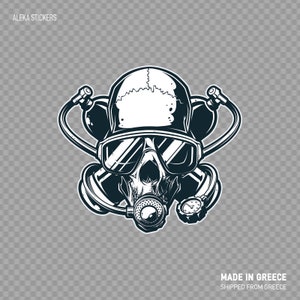 Stickersticker Scuba Skull dode duiker dood duiken in diepzee onderwater Waterdicht en weerbestendig voor gebruik binnen en buiten X32RS