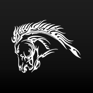 Aufkleber Sticker Tribal Pferdekopf Freiheit royal Racing Helm Motorrad hochwertigste Motorrad Dekoration wild XX638