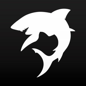 Decal Sticker Shark Figuur Scuba surf gevaar open zee diepwater terreur ZZ7X7