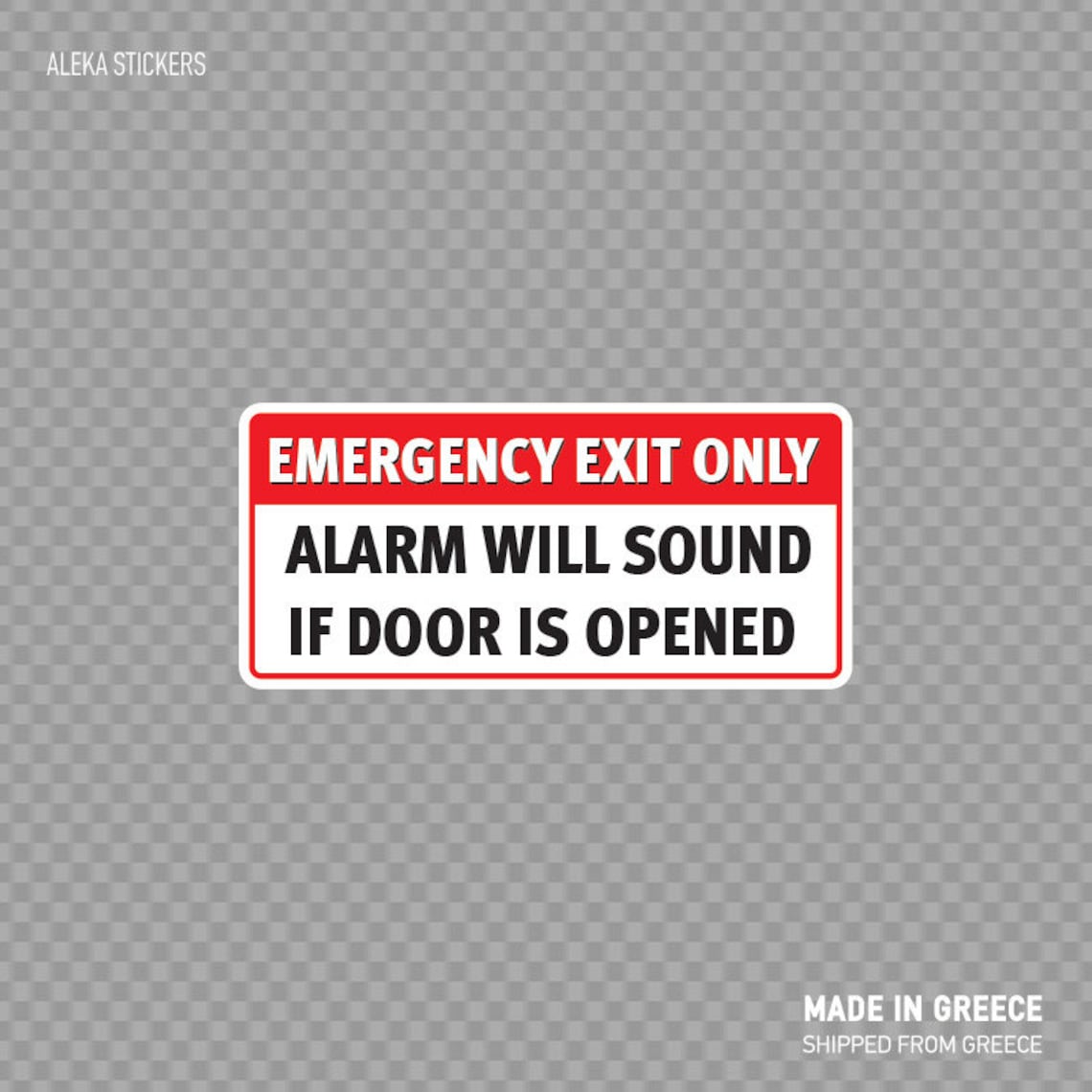 Decal Sticker Emergency Exit Only Alarm Will Sound If Door is Etsy