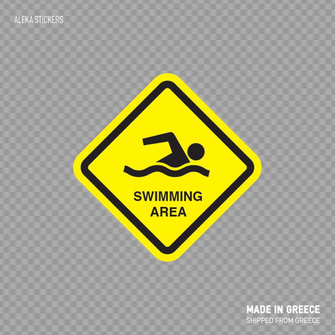 Decal Sticker Swimming Area Sign Athletic Exercise Balance Strength Flexibility Agility