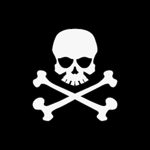Decal Sticker Crossbones Skull motorbike speed Top quality vinyl ZE554