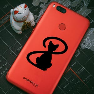 Vinylsticker kat silhouet – elegante zwarte kat sticker voor auto's, laptops en muren, duurzaam en weerbestendig, eenvoudig aan te brengen W725W