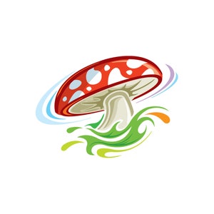 Sticker champignon coloré - Design dynamique et ludique pour ordinateurs portables et design plus fantaisiste XR892