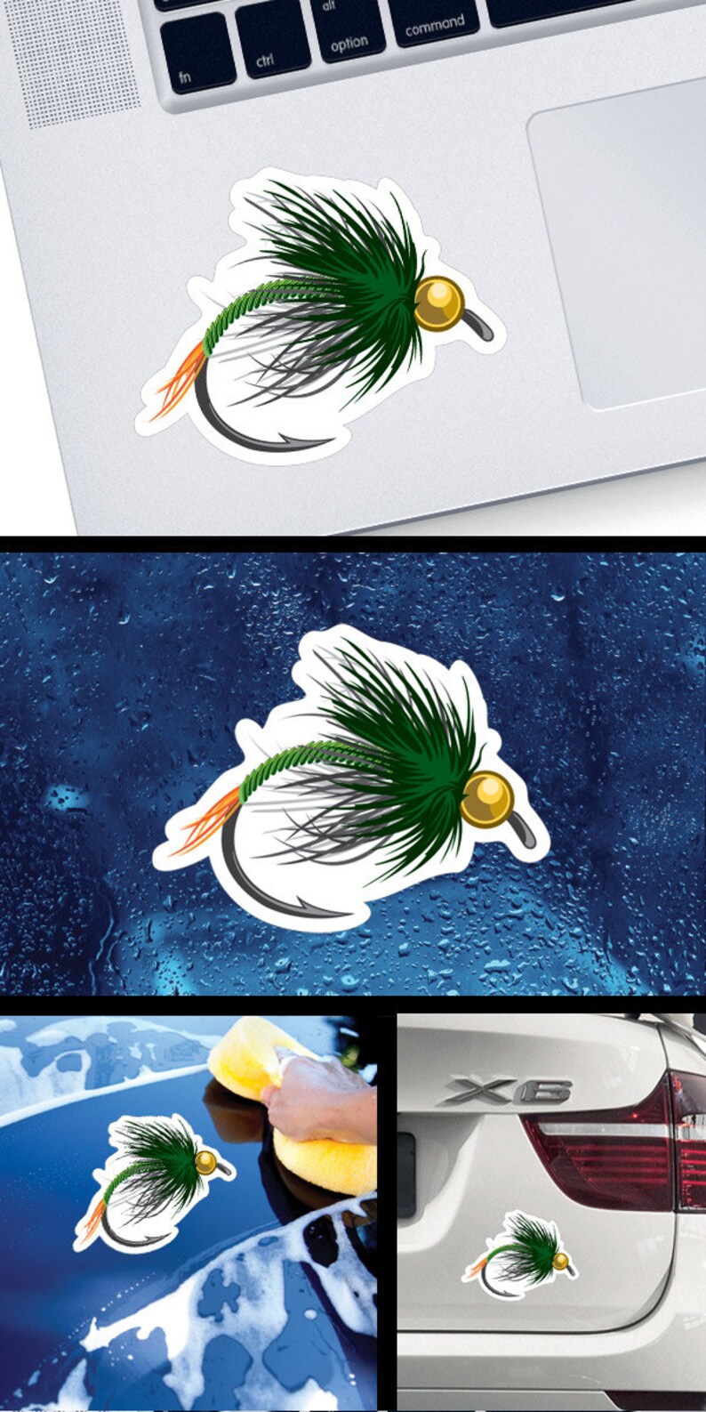 Decal Sticker Fly Fishing Boat Decoration Bait the Hook Etsy