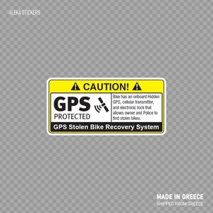 Autocollant Decal Gps Protected Prevention Sign Bike safety sign Top Quality Machine safety info information sign X4XRX