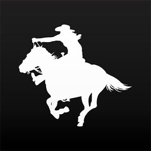 Decal Sticker Cowboy Figuur paard rijden chief West-Amerika W98X3