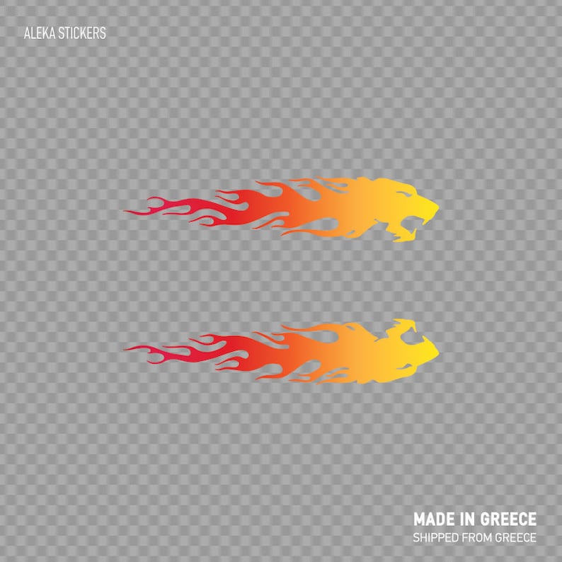 Decal Sticker Pair of Wolves Flames Tribal Racing Flamed Helmet ...