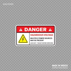 Voorkom elektrische ongevallen met 'Danger Hazardous Voltage' veiligheidsstickersticker - Bevordering van Lock-Out/Tagout-praktijken X9367