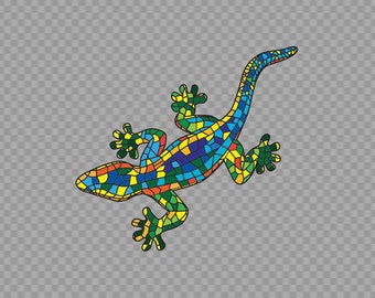 Sticker lézard gecko style Gaudi reptile vinyle couleur de qualité supérieure X2823