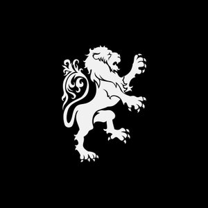 Sticker autocollant Lion héraldique armoiries du royaume royal emblème mâle Panthera leo King bouclier savane X5356