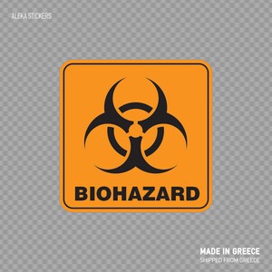 Aufkleber Aufkleber Squear DANGER Biohazard Sicherheitsschild wasserdicht wetterfest X4392