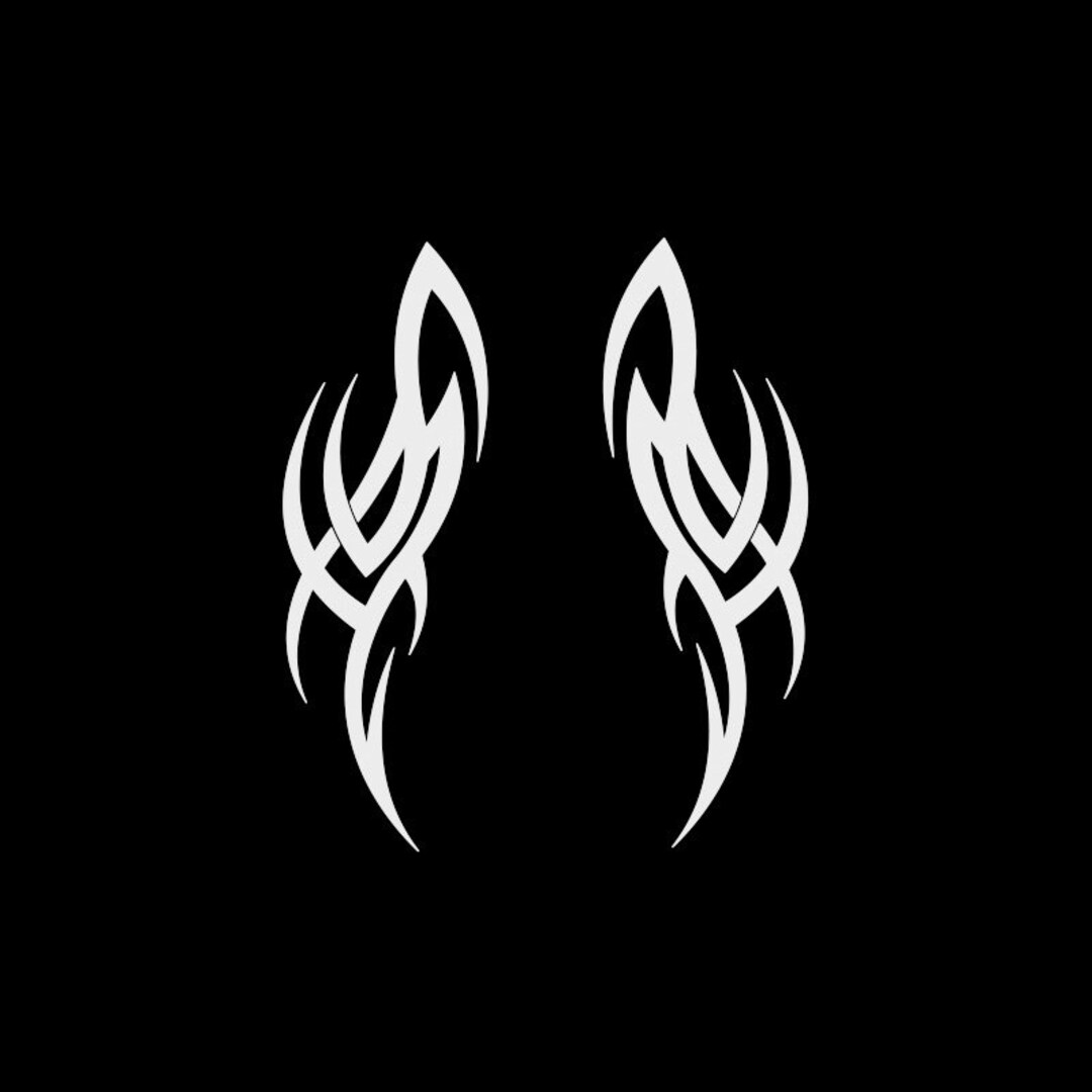 2x Tribal Wings Vinyl Helmet Decal Stickers - For Bike, Quad, Scooter Helmets