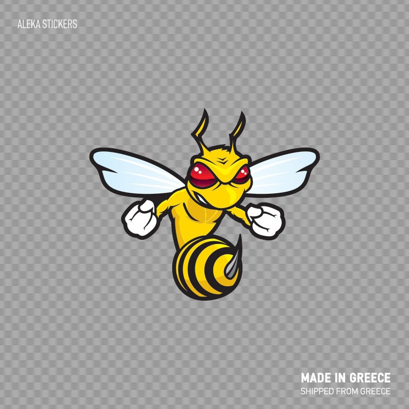 Decal Sticker Bee Hornet Wasp Aggressive Tattoo Style Etsy