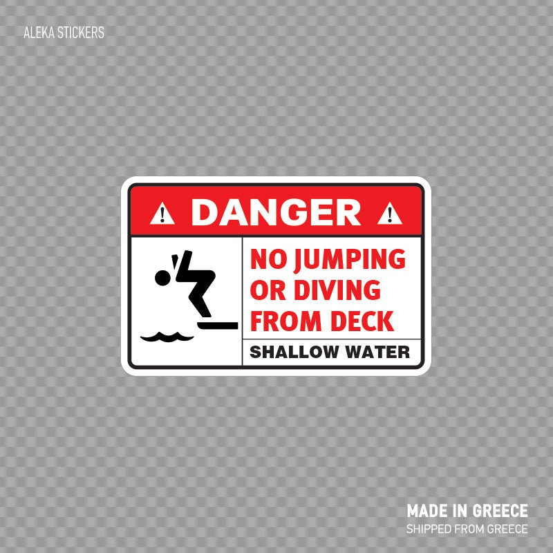 Decals Stickers No Jumping Or Diving From Deck 20 08307 