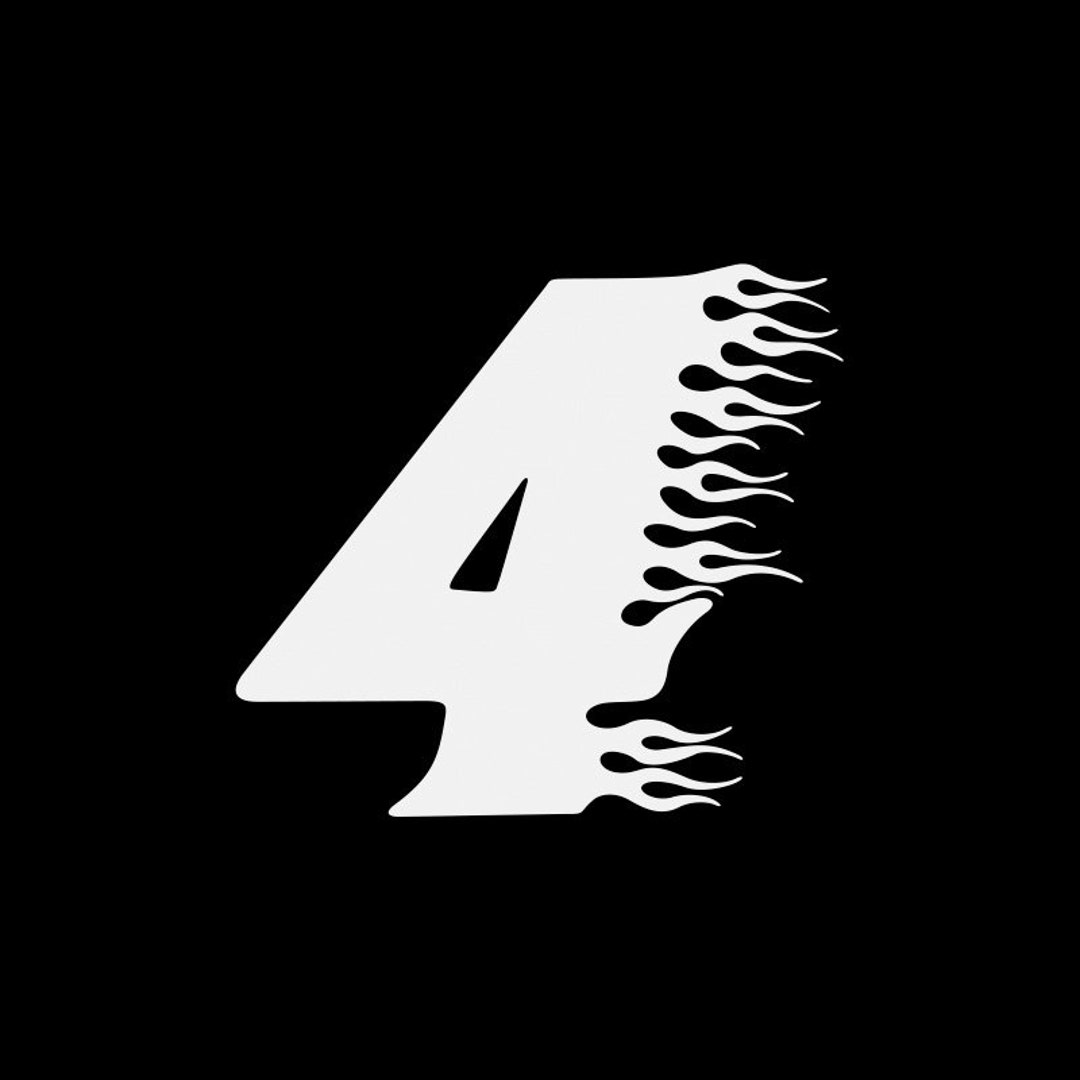 Decal Sticker Racing Flame Number Four Tribal Design Flamed Helmet ...