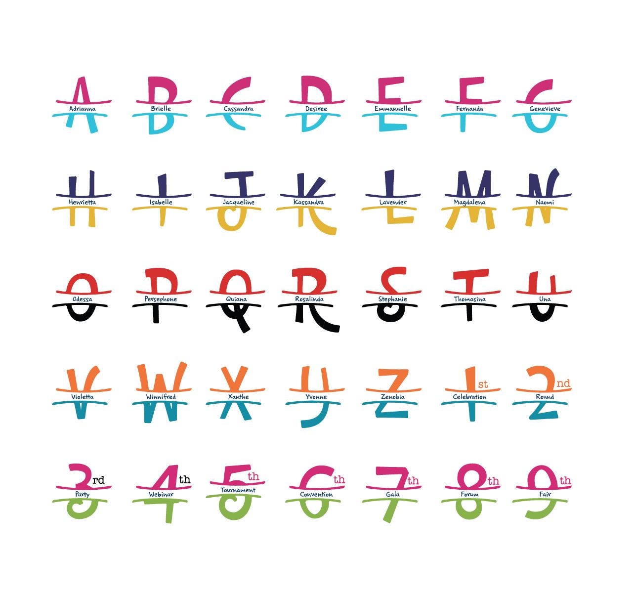 Psychedelic font numbers - Etsy 日本