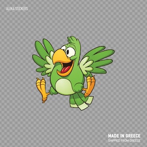 Sticker Sticker Happy rood Mexicaanse Parrot caribbian hawaii Ara tropische aloha Restaurant decoratie pet shop XR366