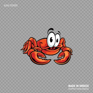 Sticker sticker rode krab cartoon voedsel saus vissersboot zeevruchten restaurant RS995