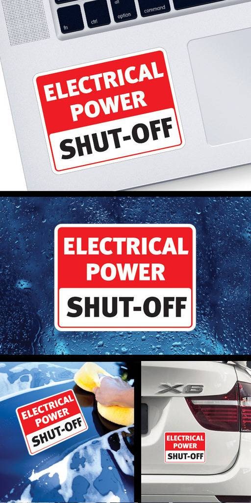 Decal Sticker Electrical Power Shut-off Electricity Safety Sign Top ...