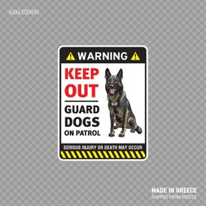 Etiqueta de la etiqueta de la etiqueta de los perros de la guardia en la señal de la patrulla firma de seguridad del perro pastor alemán XX8RS