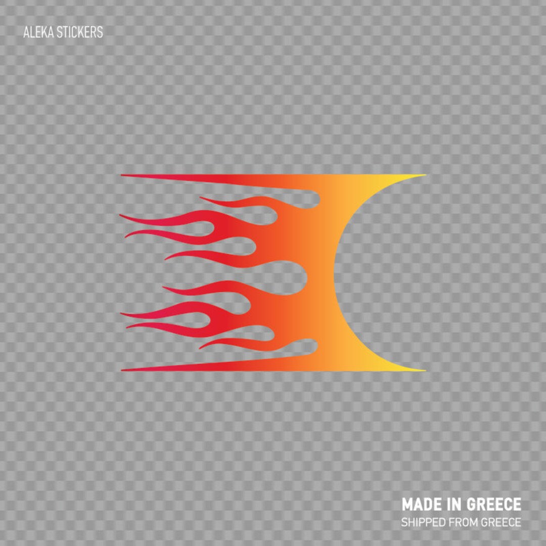 Decal Sticker Flame Red Orange Yellow Gradient Racing Design Car ...