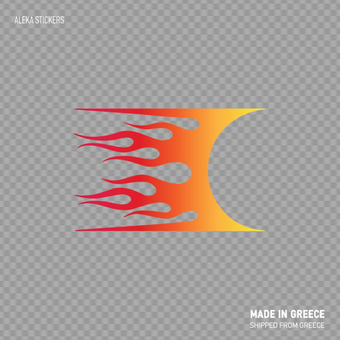 Decal Sticker Flame Red Orange Yellow Gradient Racing Design Car ...