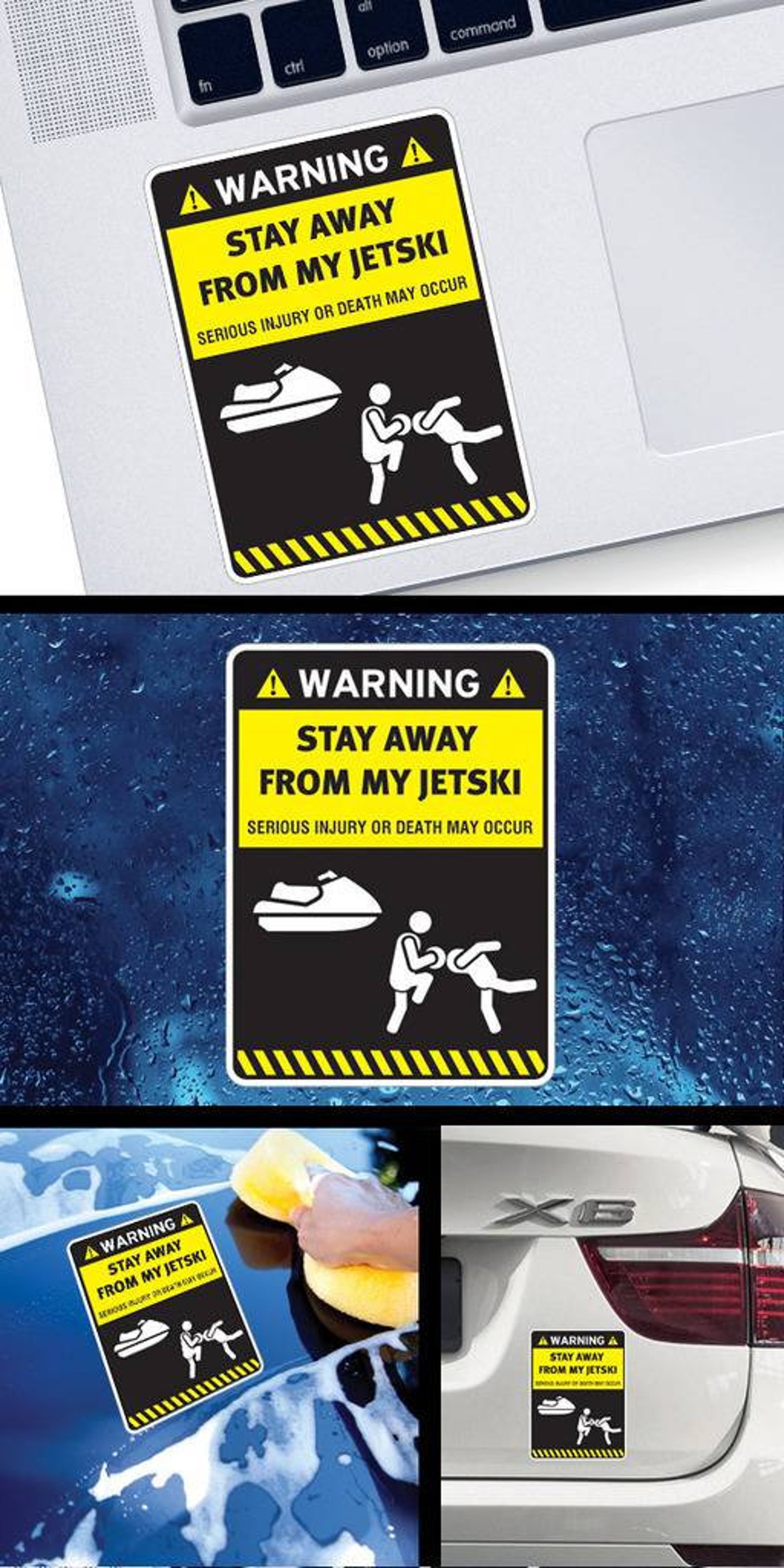 Decal Sticker Warning Sign Funny Stay Away From My Jetski Etsy