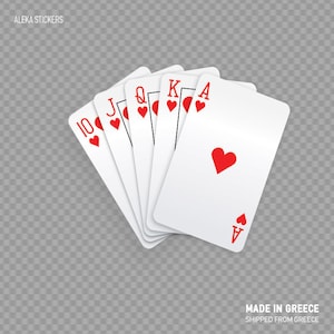 Decal Sticker Cards Royal Straight Flush Games gambling poker gamble X468W