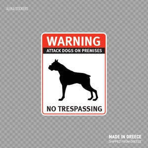 Sticker Sticker waarschuwing aanval hond op ruimten nr Trespassing guard hond waarschuwing veiligheid Beveiligingsinfo weerbestendige indoor outdoor X2848