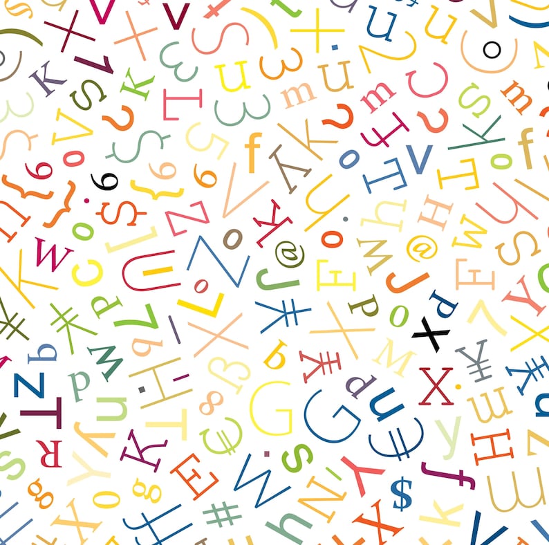 Mosaic Typography Letters Composition for Textile Prints or Poster ...