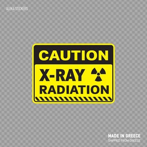 Stickersticker Let op X-Ray Stralingsveiligheidsbord Topkwaliteit print Waterdicht en weerbestendig voor gebruik buiten en binnen X4435