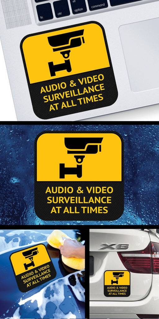 High-visibility Audio & Video Surveillance Decal - Durable Safety ...