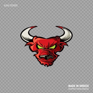 Sticker Sticker Angry Red Bull boos Agressief Brutal Farm racesnelheid sterk brullende terreurrace W94XR