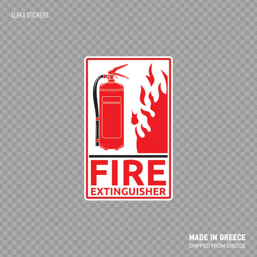 Decal Sticker Fire Extinguisher Sign Safety Interior Information XX7X5