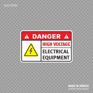 Sticker Sticker gevaar hoge spanning elektrische apparatuur elektriciteit veiligheid teken X8935