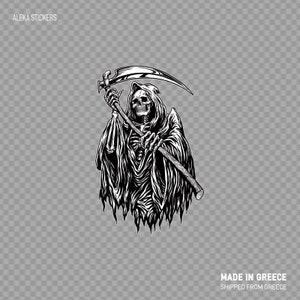 Aufkleber Sticker Grim Death Reaper Schwarzweiß komplexes Design 23RSW