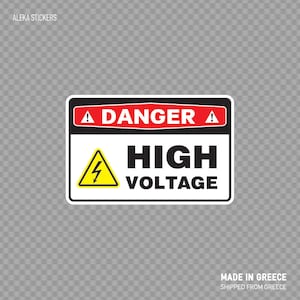 Signe de sécurité Sticker autocollant Danger haute tension électricité signalisation de qualité X864X