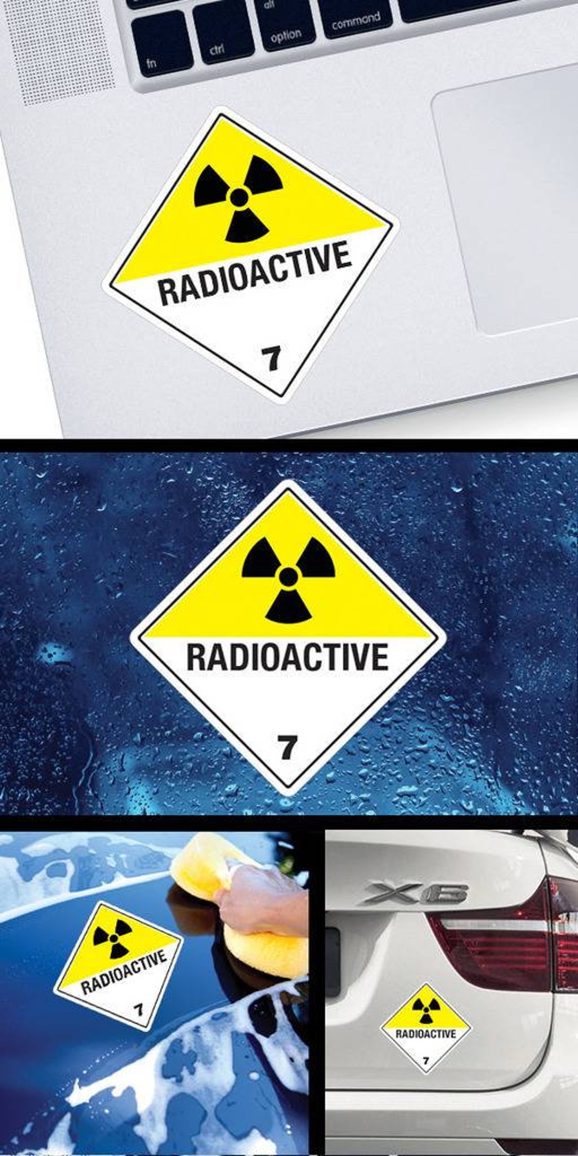 Haz Class Sticker Decal Sticker Hazard Classification Class 7: Radioactive Safety Sign ...