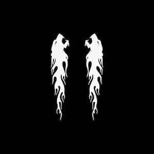 Sticker Sticker Pair Of Wolves vlammen Evil duivel Satan demon hel Dragon legendarische schepsel nominatieve draco draconem KR536