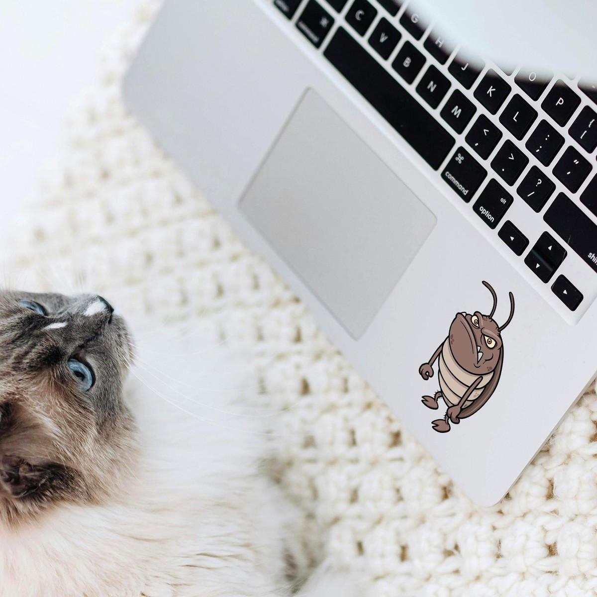 Angry Cockroach Sticker – Humorous Cartoon Roach Vinyl Decal for Cars ...